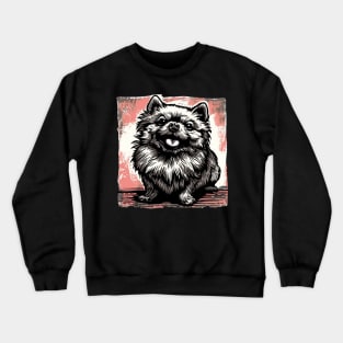 Retro Art Pomeranian Dog Lover Crewneck Sweatshirt